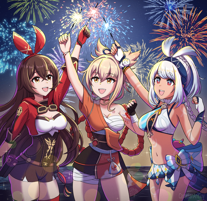  Mualani (Genshin Impact), Genshin Impact, Anime Art, , Pixiv, Amber, Yoimiya (Genshin Impact)