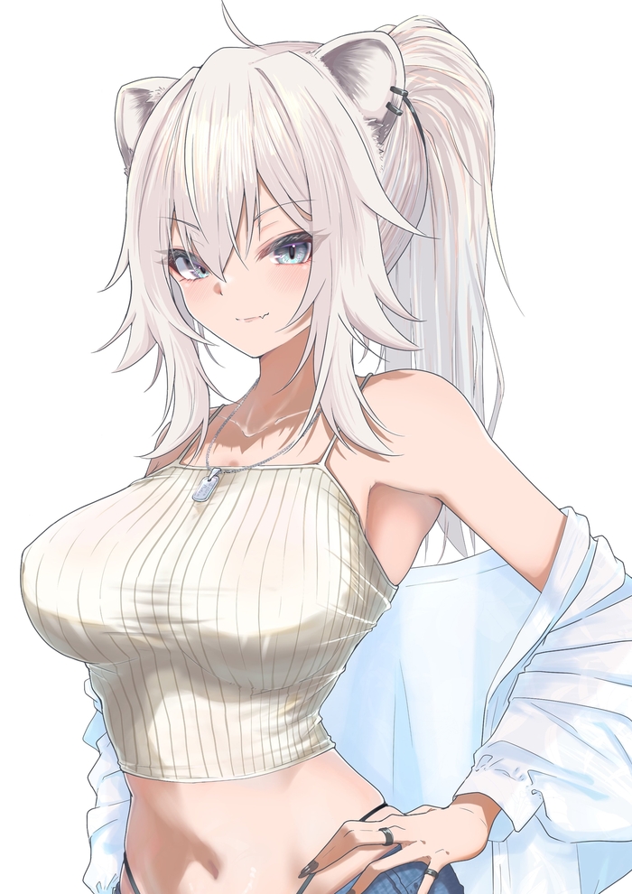 Botan , Anime Art, Animal Ears, Shishiro Botan, Hololive, Virtual YouTuber