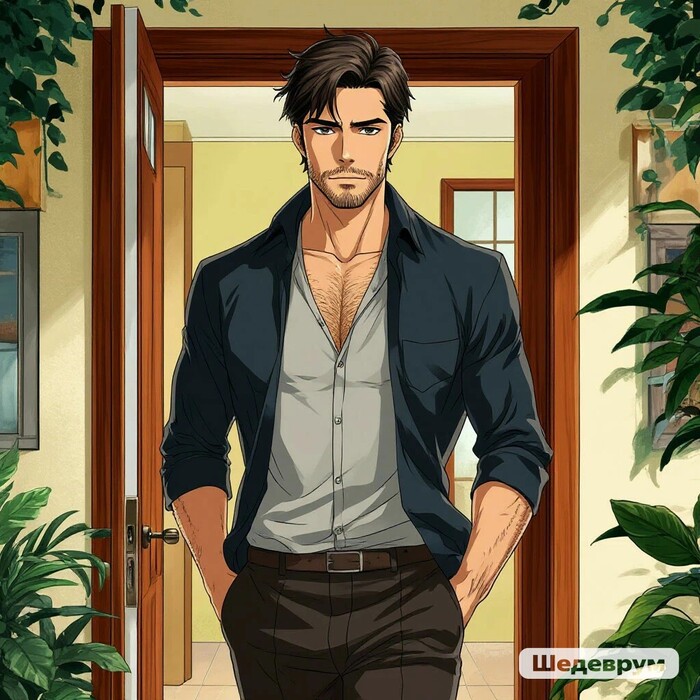 Очередная часть фанфика - неожиданный гость, и новая семья Арты нейросетей, Контент нейросетей, Шедеврум (Яндекс), Милота, Anime Art, Animal Ears, Уши, Хвост, Кицунэ, Фанфик, Мужчины и женщины, Дочь, Юмор, Длиннопост