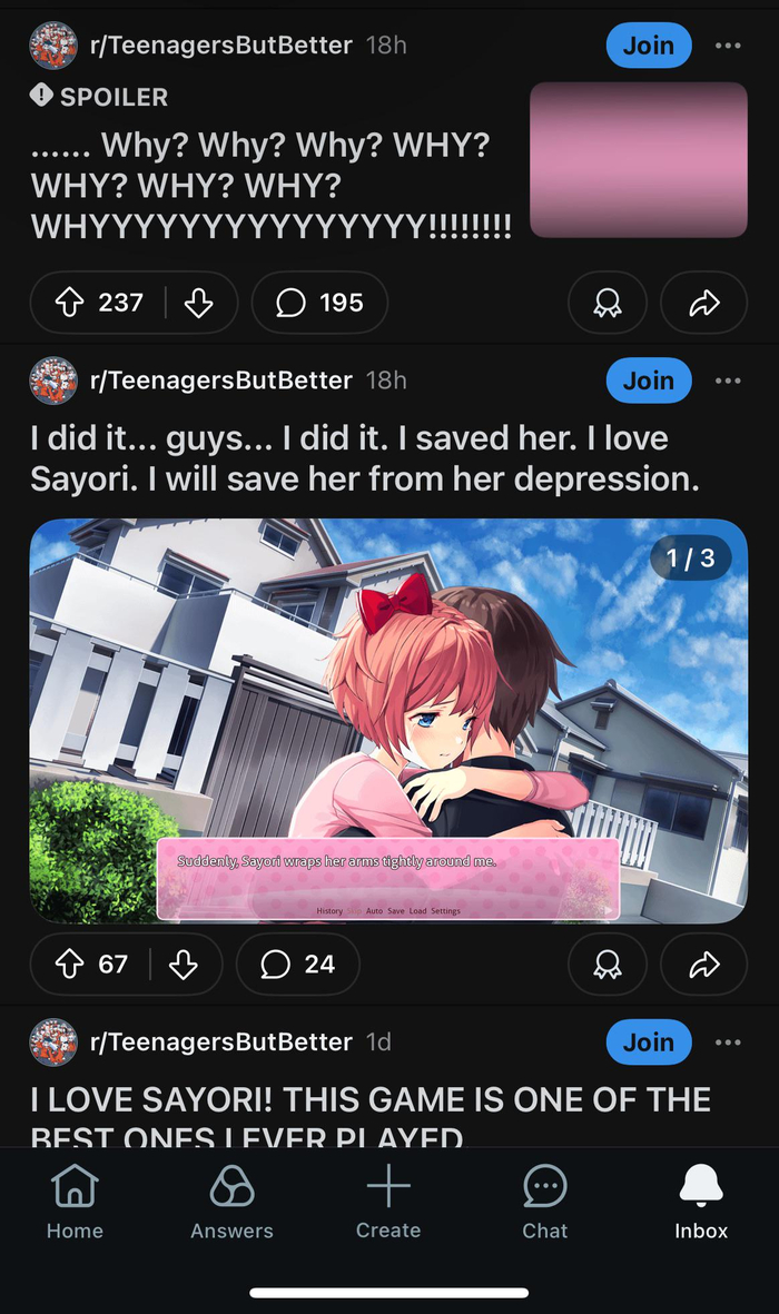     ,  , Sayori, Doki Doki Literature Club, , Reddit,  ,  