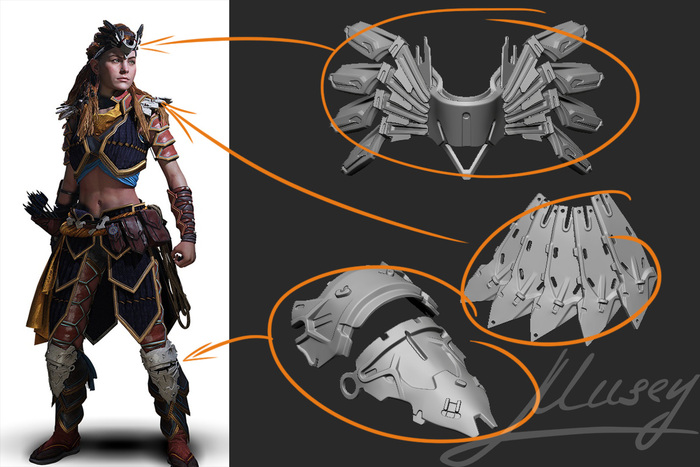    Carja Blazon Heavy (Aloy) 3D , 3D, , Horizon Zero Dawn, , , , ,  ,  , 