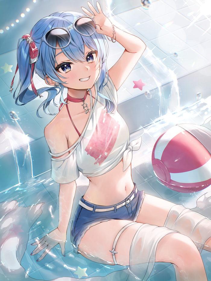 Hoshimachi Suisei #012 , Anime Art, Hololive, Hoshimachi Suisei, , , , , ,  , , 