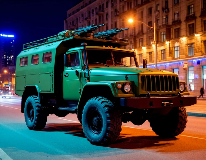 Green Ural 4320. With basic color ,  4320,  ,  , Demolition, , Twisted Metal, Original Character, 