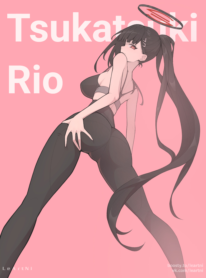 Tsukatsuki Rio (Blue Archive) Anime Art, Blue Archive, Tsukatsuki Rio, , , , ,  ,  ,  , 