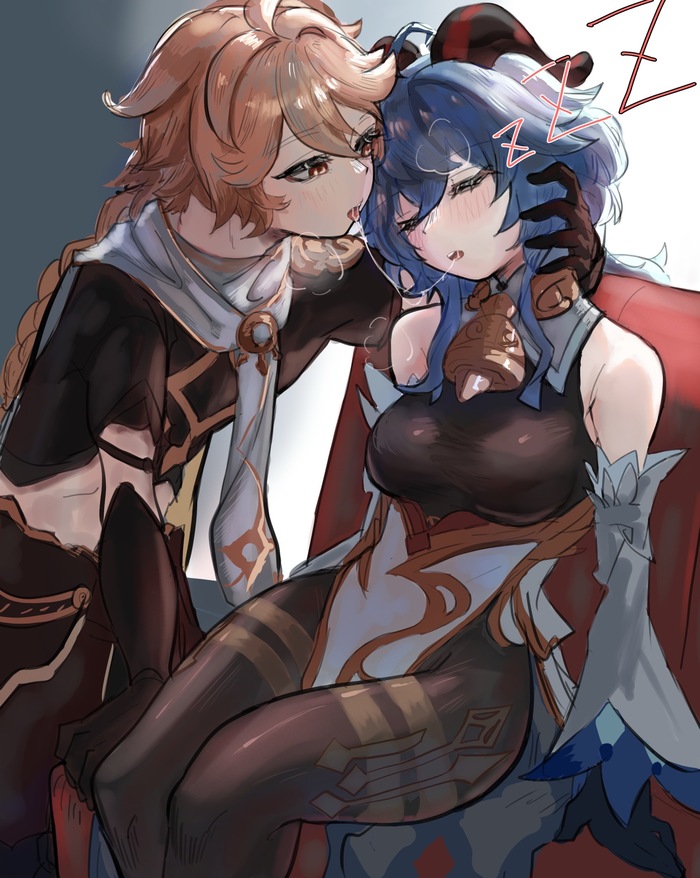   Genshin Impact, Anime Art, Pixiv, , Ganyu (Genshin Impact), Aether (Genshin Impact)