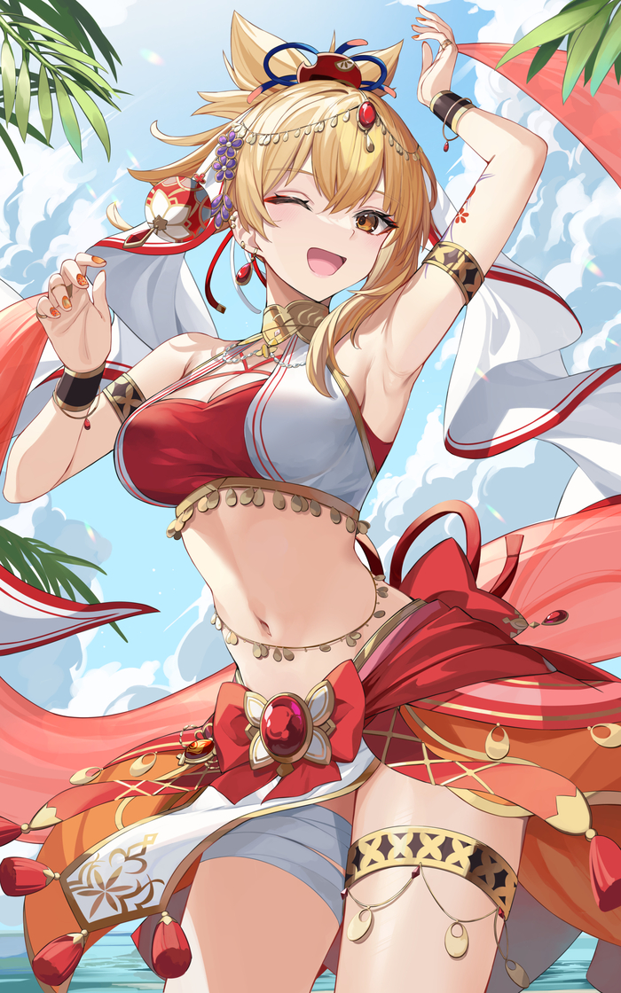  , Anime Art, Pixiv, Genshin Impact, Yoimiya (Genshin Impact)