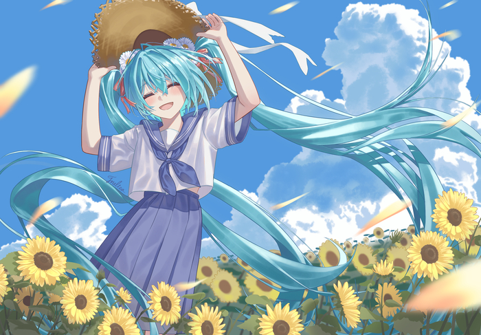   Hatsune Miku, Vocaloid, Anime Art, Vocaloid Art, Seifuku,  , 