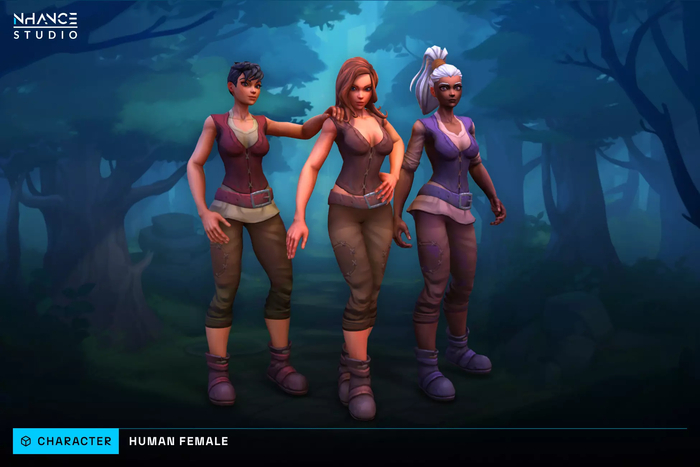  Stylized Modular Human Female  Asset Store Unity  , , , , Gamedev, Asset store, Asset, Unity, Unity3D, , , , , YouTube,  , 
