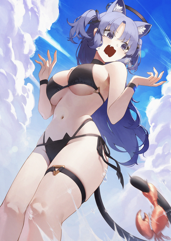 Hayase Yuuka #054  , Anime Art, Blue Archive, Hayase Yuuka, , , , Animal Ears, , 