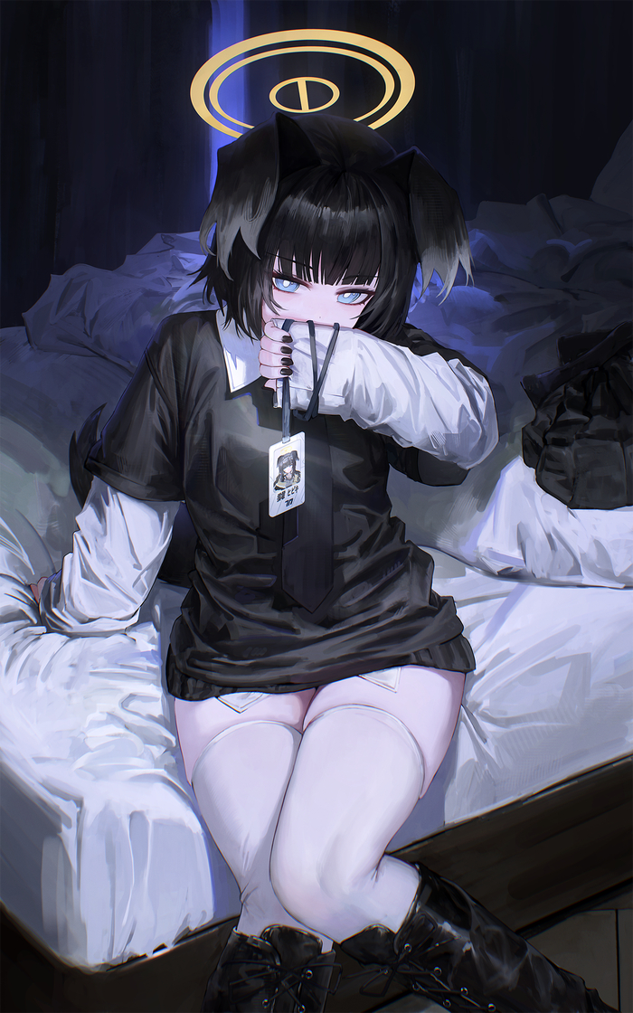 Hibiki Anime Art, , Blue Archive, Nekozuka Hibiki, Flippy (ripine111), Animal Ears