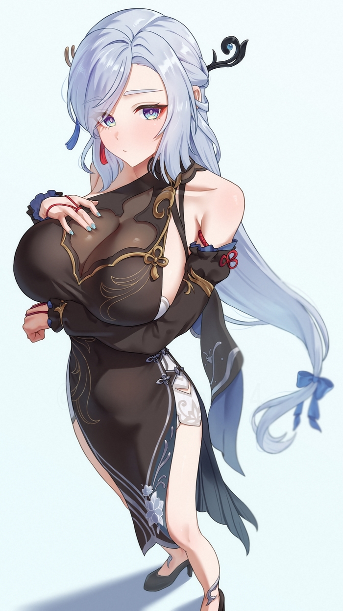   Pixiv, Anime Art, , Genshin Impact, Shenhe (Genshin Impact)
