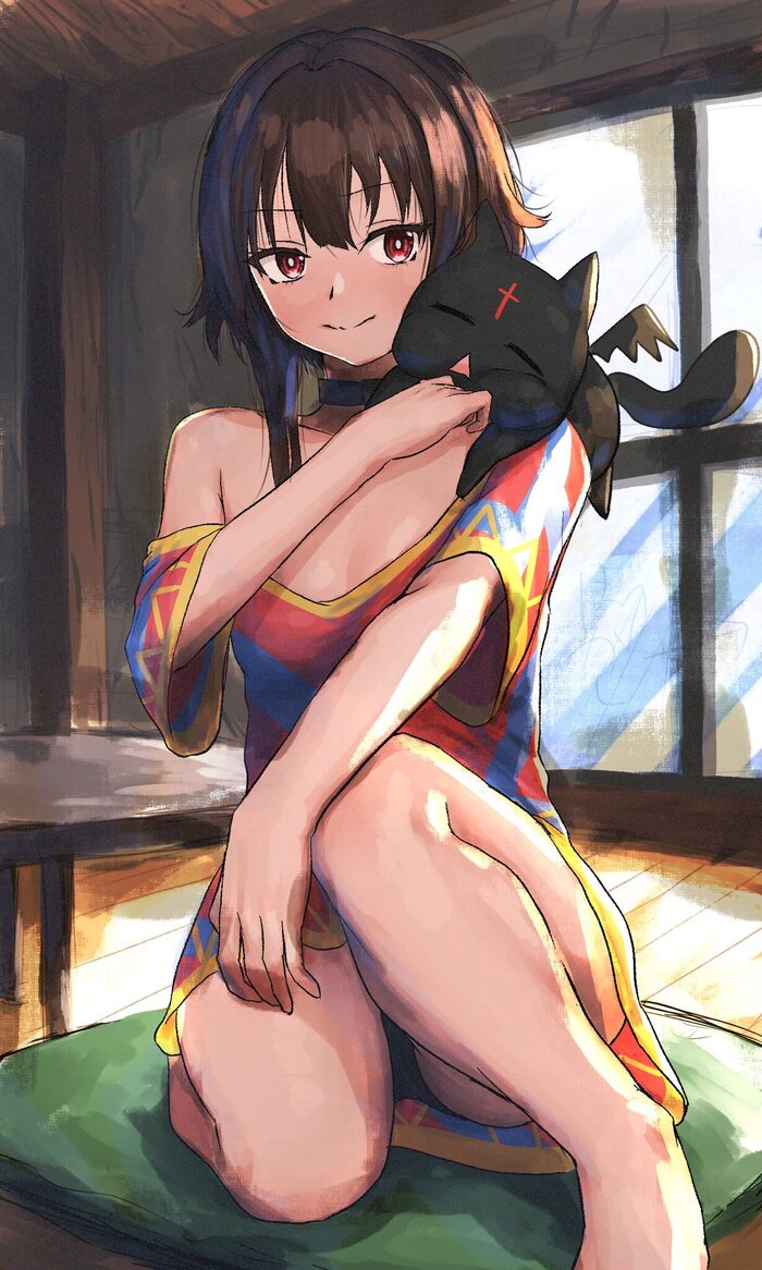      , Anime Art, Megumin, Konosuba, Chomusuke