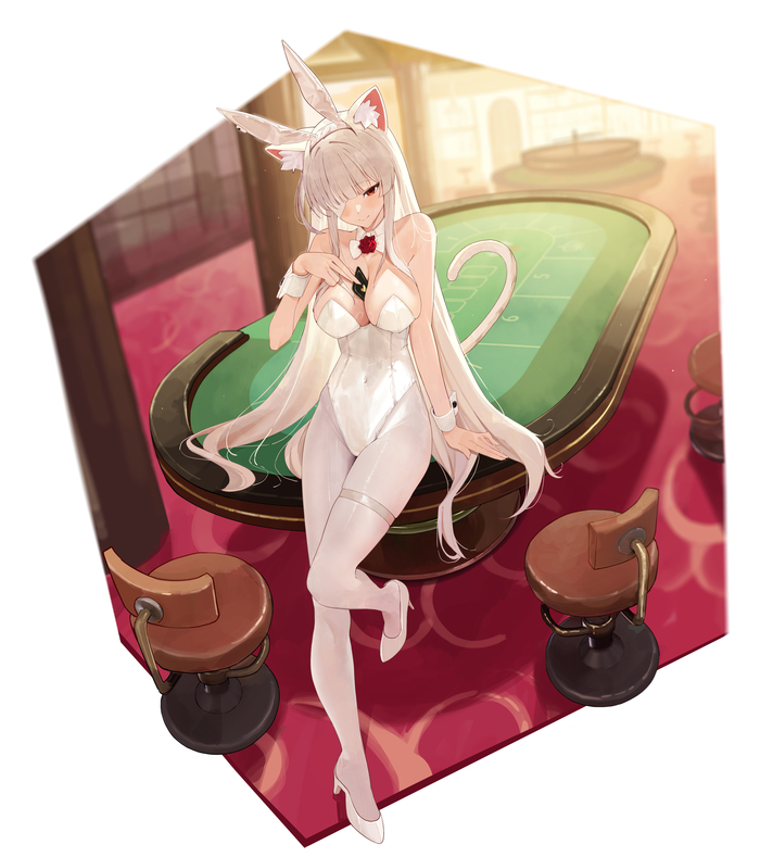 Silvetti Anime Art, , Original Character, Animal Ears, Bunnysuit, , 