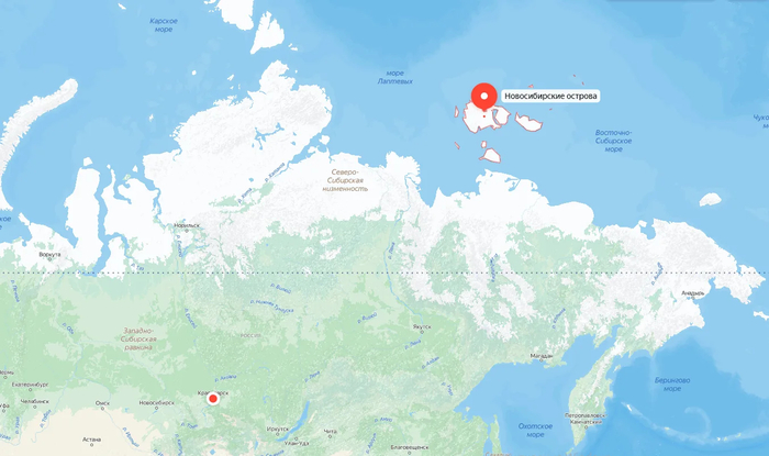 Новосибирские острова на карте