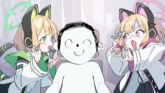  , Anime Art, Saiba Midori, Saiba Momoi, Sensei (Blue Archive), Blue Archive, , Twitter ()