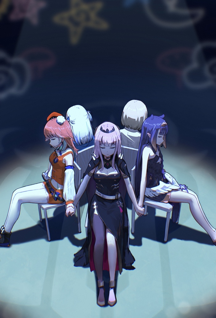   Myth , Anime Art, Virtual YouTuber, Hololive, Ninomae Inanis, Mori Calliope, Takanashi Kiara, Watson Amelia, Gawr Gura,   