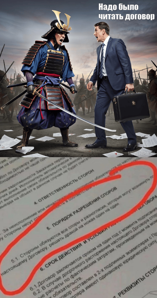 Стороны обязуются все споры и разногласия, которые могут возникнуть по настоящему Договору, решать дракой на ножах один на один.