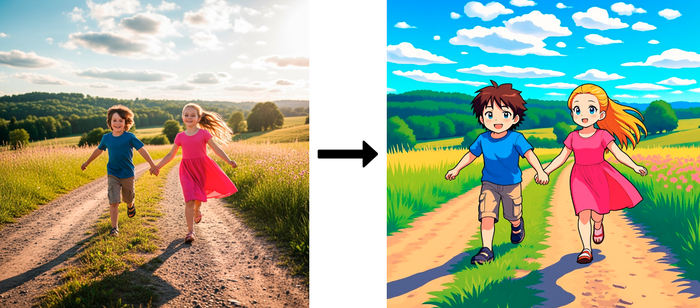 Фото в мультяшный рисунок нейросетью