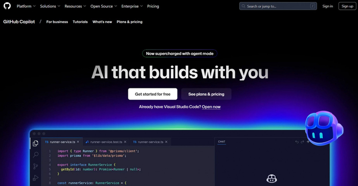 Рабочий интерфейс GitHub Copilot. Сам я его не пробовал, но если у вас есть опыт использования - пишите о нем в комментарии.