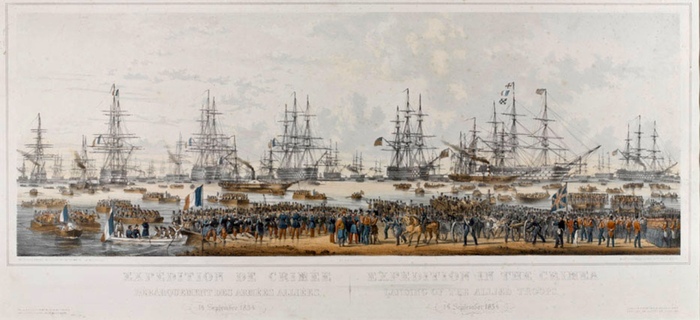 Coloured lithograph by Max Beeger and A Faure, Expedition in the Crimea landing of the Allied Troops, 14 September 1854. <!--noindex--><a href="https://pikabu.ru/story/pervaya_oborona_sevastopolya_s_n_sergeevtsenskiy_sevastopolskaya_strada_13234297?u=https%3A%2F%2Fcollection.nam.ac.uk%2Fdetail.php%3Facc%3D1979-07-145-1&t=https%3A%2F%2Fcollection.nam.ac.uk%2Fdetail.php%3Facc%3D1979-07-145-1&h=d683dcf4bd07047f40322f9e5b75513dc356a77a" title="https://collection.nam.ac.uk/detail.php?acc=1979-07-145-1" target="_blank" rel="nofollow noopener">https://collection.nam.ac.uk/detail.php?acc=1979-07-145-1</a><!--/noindex-->