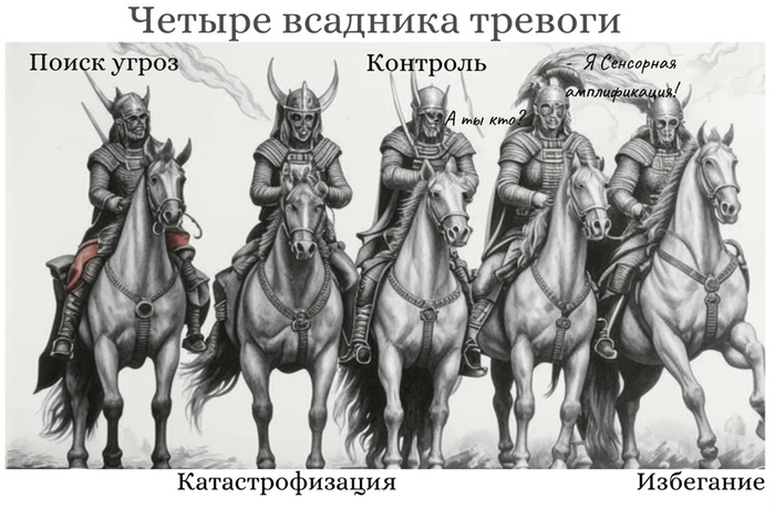 Нейросеть буквально воспринимает 4 всадника апокалипсиса 🤣