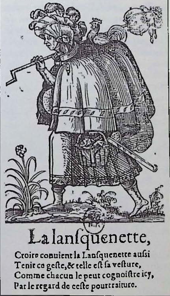 Аноним «La lansquenette» (1567) – переводить нет смысла, тут игра слов женщина+ландскнехт