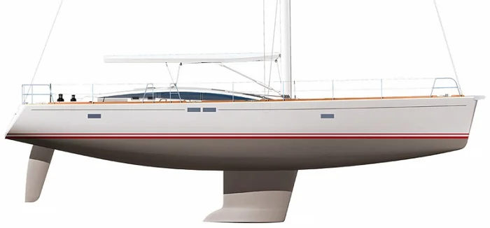 Яхта с обычным килем (залитым свинцом