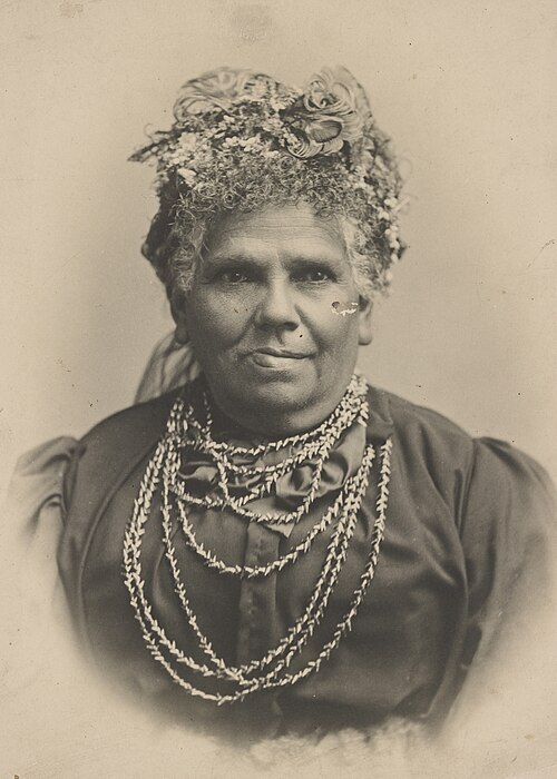 А тут - Фанни Кокрейн Смит, вопреки имени, не чопорная британка, а тасманийка со смешанным происхождением (вероятно), умершая в 1905-ом. От её одиннадцати детей происходят почти все нынешние граждане, считающие себя аборигенами Тасмании.