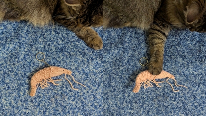 Креветка из остатков пряжи