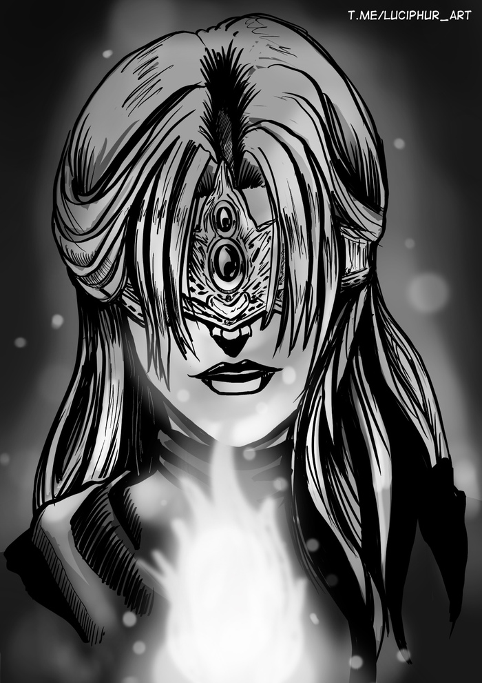 Inktober и Dark Souls - Fire Keeper