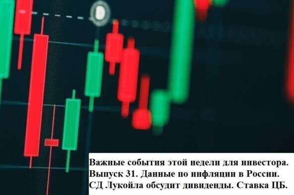 Важные события этой недели для инвестора. Выпуск 31. Данные по инфляции в России. СД Лукойла обсудит дивиденды. Ставка ЦБ