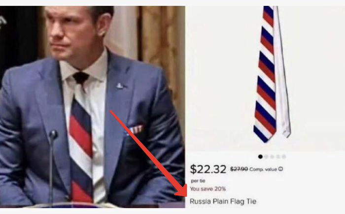 Вэнс опроверг (или нет?) галстук главы пентагона Хегсета в цветах флага РФ