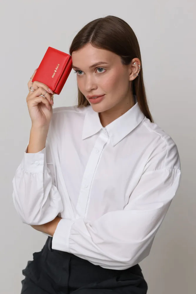 Женский кошелек Mon & Kelle - цвет красный, с отделением для паспорта