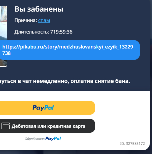 За ссылку на пикабу в мировом видеочате банят, аккуратнее