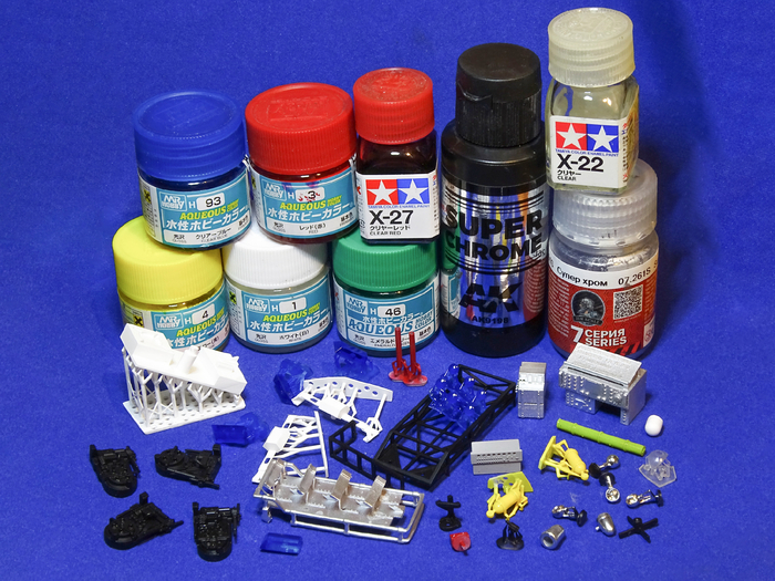 Рис. 8. Окрашенные после 3D-печати детали для создания электрифицированной модели УАЗ-452К на службе у Охотников за привидениями в СССР