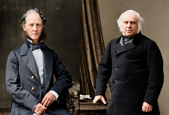 Гарри Паркс и Джеймс Брюс лорд Элджин (восстановлено ИИ)