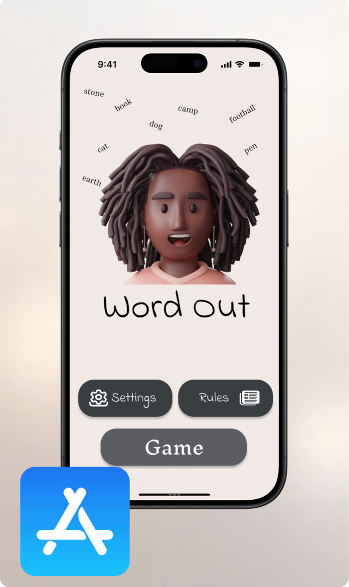 Я начинающий разработчик, выпустил свою игру - WordOut, в этой вы в команде с друзьями объясняет слова в трех раундах, побеждает та команда, у которой будет больше отгаданных слов, прошу поддержать, поиграть и написать отзыв!