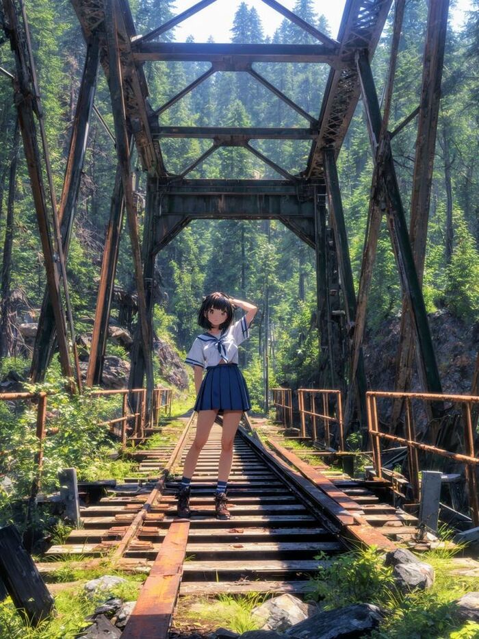 - В школе запретили ходить на мост - он проржавел и может обрушиться в любую минуту. Хорошо что я успела!