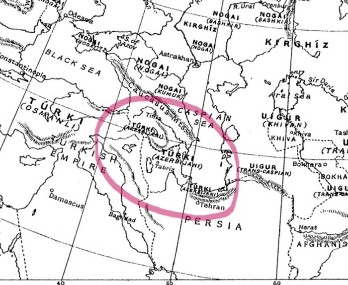 Aреал распространения азербайджанского тюркского языка