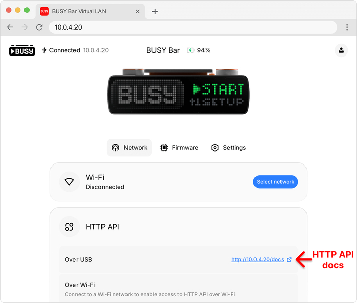   web- BUSY Bar     HTTP API  