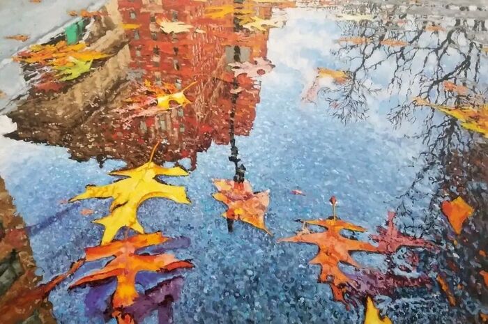 Richard Combes   &quot;Fall Reflection, Central Park,&quot; 2023