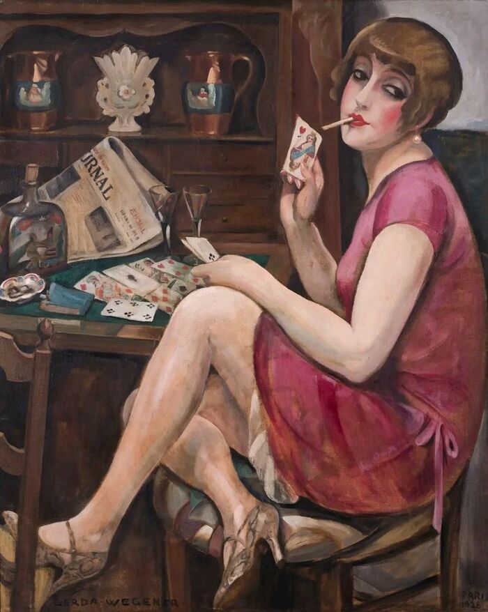Gerda Wegener "Queen of Hearts - Portrait of Lili," 1928