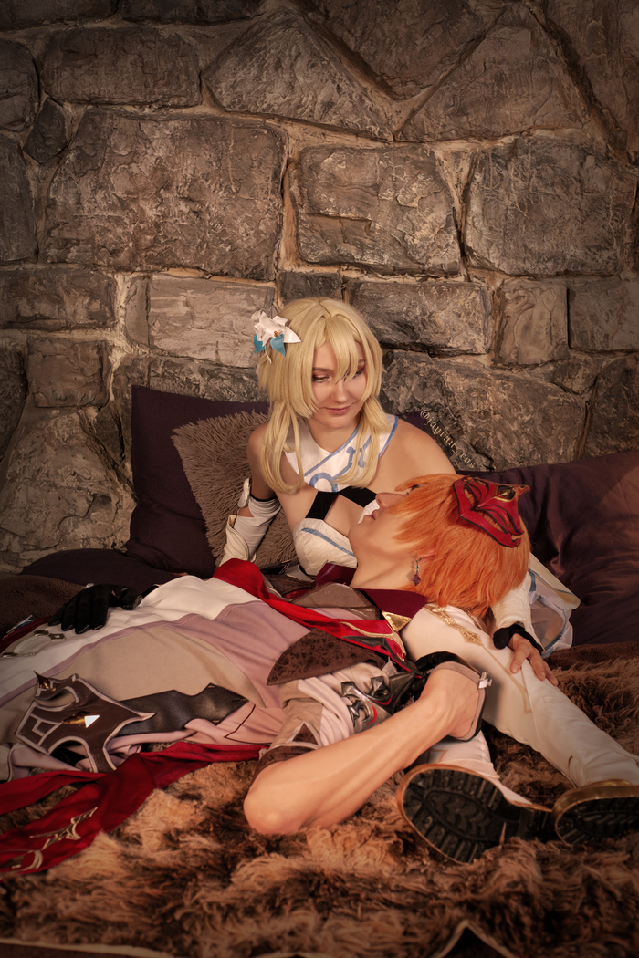 Косплей на Чилюмин (Люмин и Тарталья) из Genshin Impact