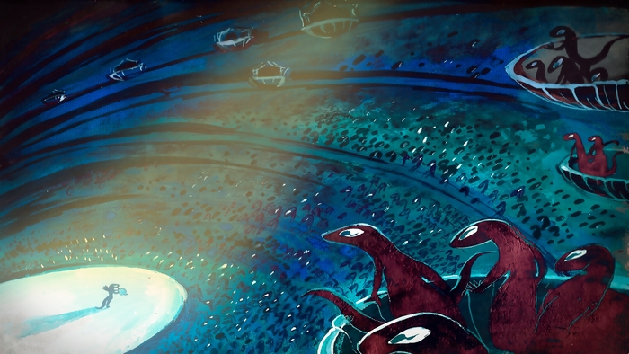 Мой эскиз к моему мультфильму и ссылка на его трансляцию