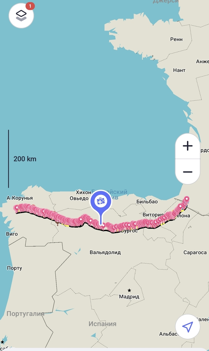 А вот где я остановилась, как видно практически на середине