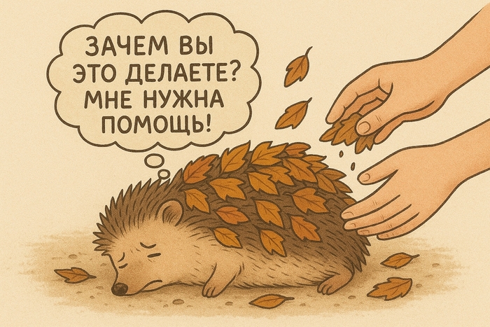Разбираем миф: если встретили осенью неподвижного ежа — срочно прикопайте его листьями и землёй, чтобы «помочь» ему перезимовать