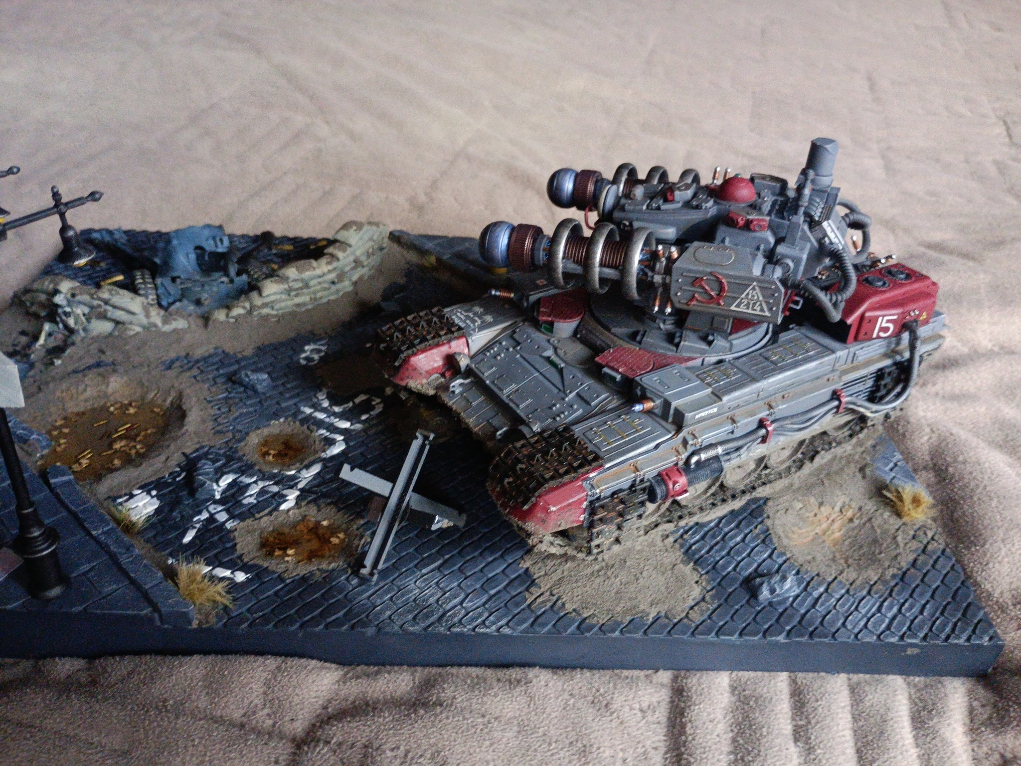 The electricians have arrived. (Photoshoot) - My, Longpost, Diorama, Red alert 2, Tanks, Tesla, Stand modeling