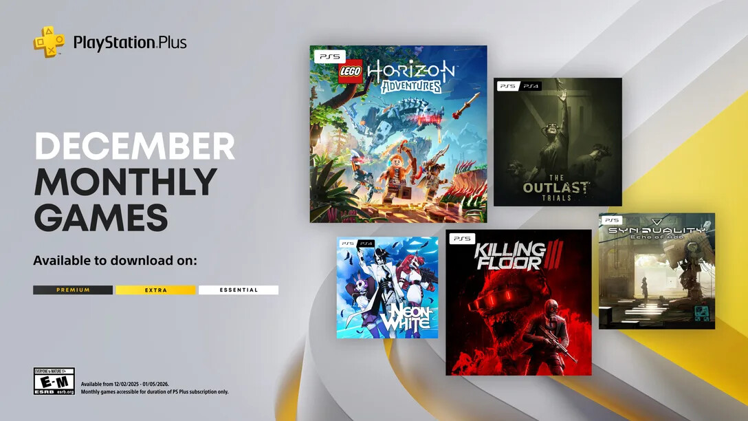 PS Plus in December 2025 — get LEGO Horizon, Killing Floor 3, The Outlast Trials, and more - Playstation, Psn, Playstation plus, Subscriptions, Telegram bot, Games, Video game, Company Blogs, Telegram (link), Longpost