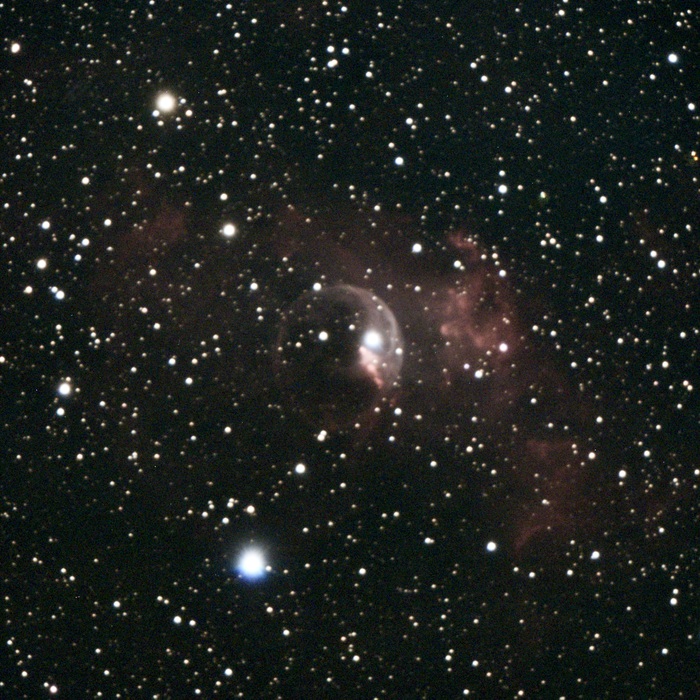 Область звездообразования NGC 7635 показываю в телескоп без Фотошопа