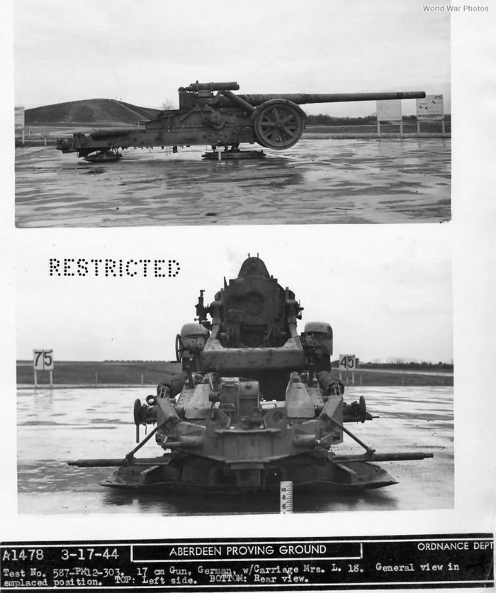 Пушка Kanone 18 Mörserlafette в боевом положении на лафете